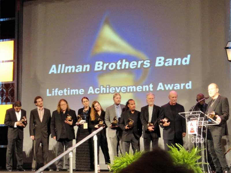 February 11, 2012: What a grand moment in musical history! We saw how The Allman Brothers Band, with its many members over the years, received the GRAMMY Lifetime Achievement Award!