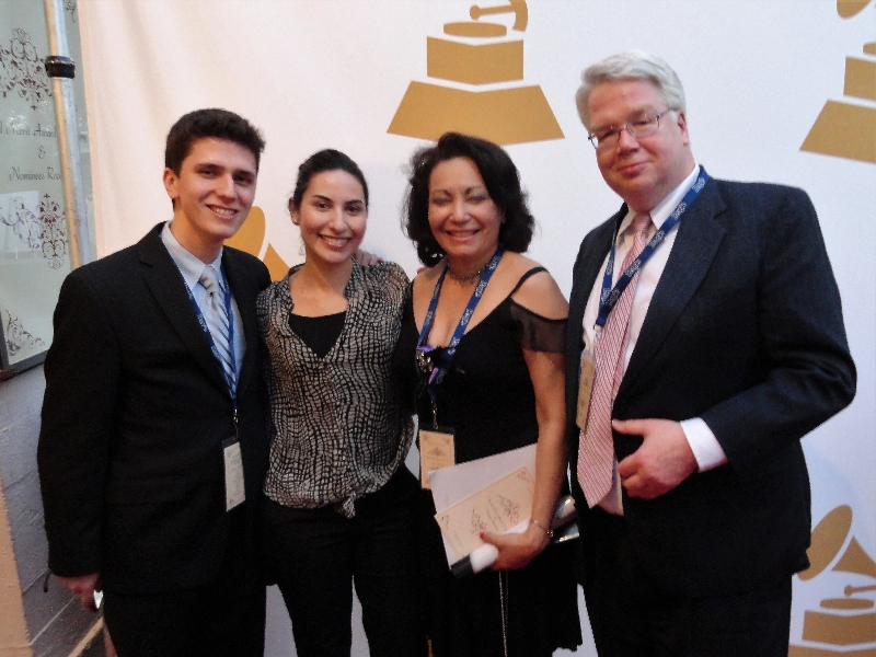 February 11, 2012: photo op with producer Eric Oberstein and his girlfriend. We supported Arturo OFarrill & The Afro Latin Jazz Orchestraís nomination of the ZOHO CD release 40 Acres and a Burro!
